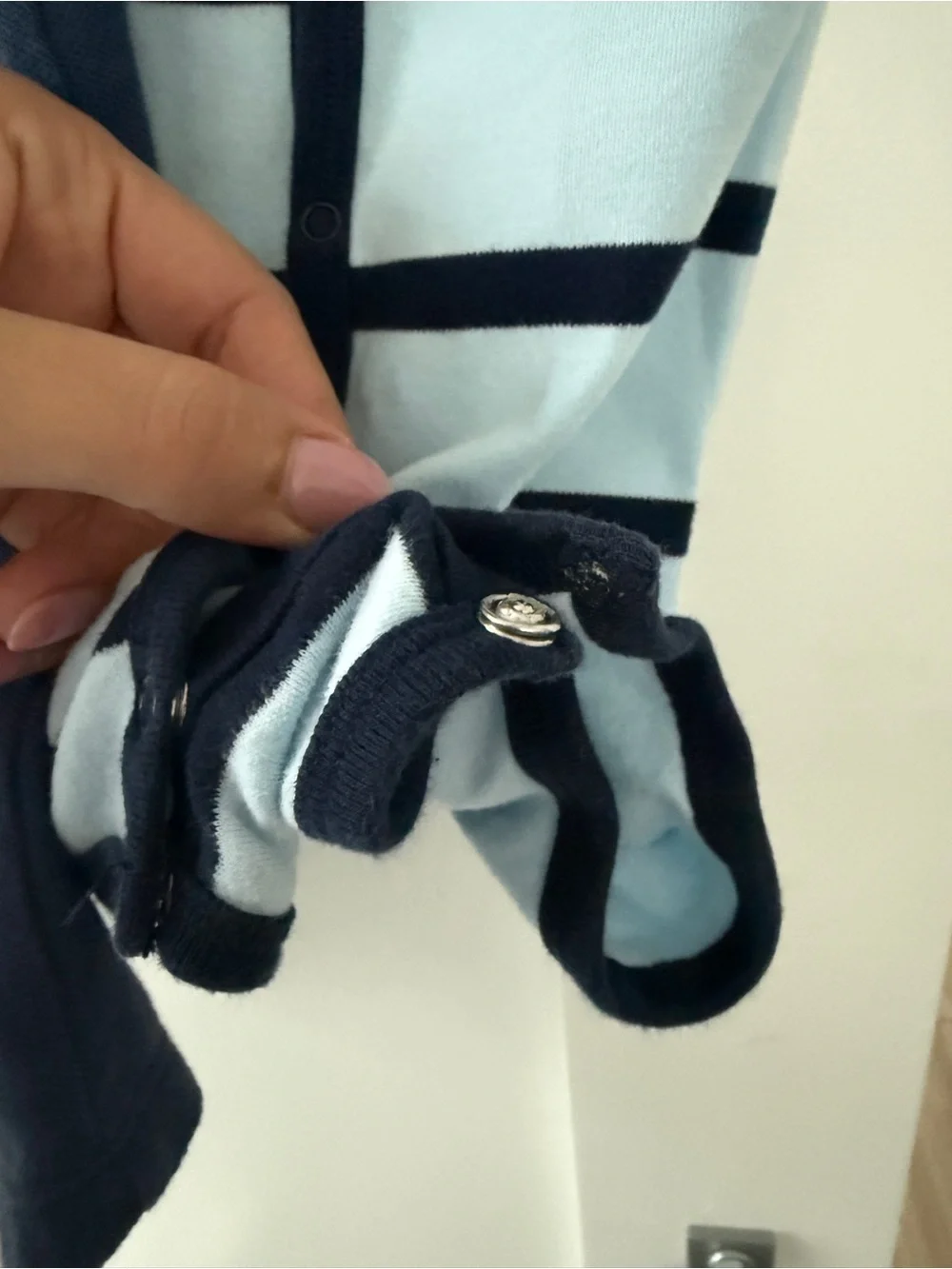Ralph Lauren Navy Polo Romper & Light Blue Stripe Polo Romper Set